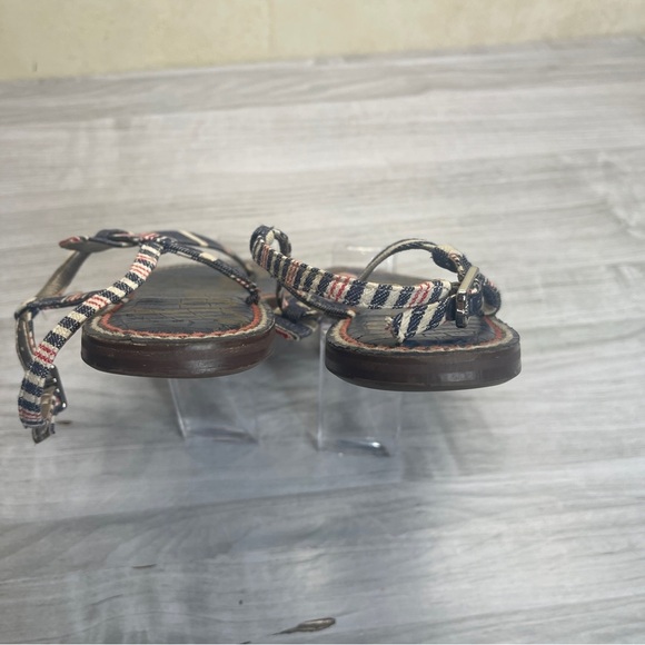 Sam Edelman Gigi Thong Sling Back Blue Denim Strappy Flat Sandal Women’s Size 10 - Picture 7 of 11